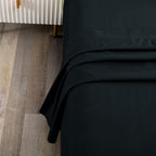Elegant Comfort Premium Hotel Quality 1-Piece Super King Flat Sheet, Luxury and Softest 2000 Thread Count Bedding Flat Sheet(Super King,Black)