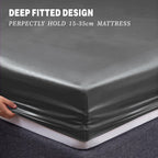 Art Silk Satin Sheet Set Hotel 3 Pieces Fitted/Flat Sheet Bedding Set-Luxury Soft Silky Sheets for Hair and Skin, Similar to Silk Bed Sheets Set 3 Pieces(King Single,Grey)
