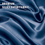 Art Silk Satin Sheet Set Hotel 4 Pieces Fitted/Flat Sheet Bedding Set-Luxury Soft Silky Sheets for Hair and Skin, Similar to Silk Bed Sheets Set 4 Pieces(Queen,Navy)