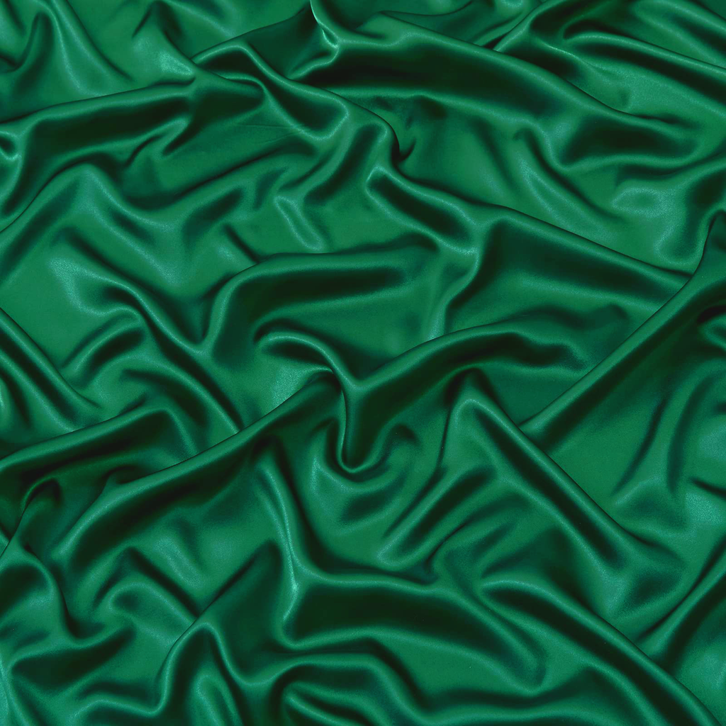 Satin Fitted Sheet Set Hotel 3 Pieces Fitted Sheet with Pillowcase, Art Silk Bedding Set-Luxury Soft Silky Sheets for Hair and Skin, Similar to Silk Fitted Sheets Set 3 Pieces(Super King,Green)