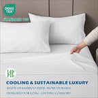 4 Piece Hotel Bamboo Cooling Sheet Set -Ultra Soft 2000TC Breathable Bed Sheets Set with 37 Centimetre Deep Pocket-Cooling Sheets for Hot Sleepers(White,King)