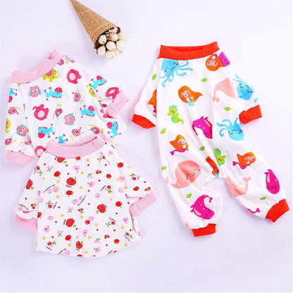 Haji Cotton Pet Four Legged Clothes Small fish XS