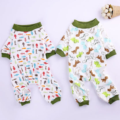Haji Cotton Pet Four Legged Clothes Small fish XS