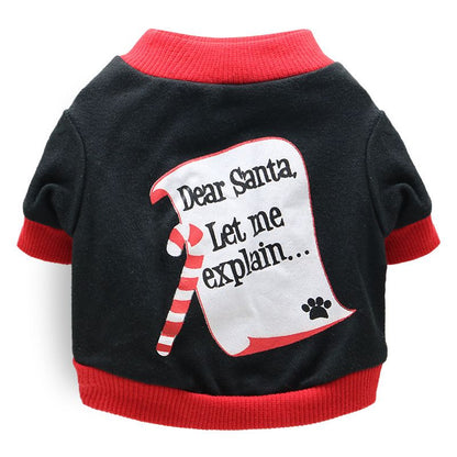 DROOLING DOG Pet Dog Cat Clothes Cotton T Shirt Black with Red Edge (Envelope) XS