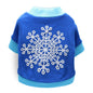 DROOLING DOG Pet Dog Cat Clothes Cotton T Shirt Deep Blue (Big Snowflake) XS