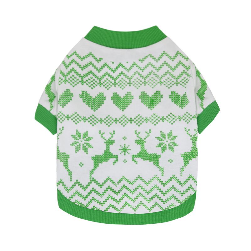 DROOLING DOG Pet Dog Cat Clothes Cotton T Shirt White background with green edge (Fawn) XS