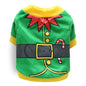 DROOLING DOG Pet Dog Cat Clothes Cotton T Shirt Green Yellow Edge (Santa Claus)