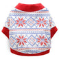 DROOLING DOG Pet Dog Cat Clothes Cotton T Shirt Red Edge (Snowflake) M