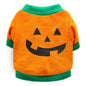 DROOLING DOG Pet Dog Cat Clothes Cotton T Shirt Orange Green Edge (pumpkin head) M