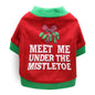 DROOLING DOG Pet Dog Cat Clothes Cotton T Shirt Red background with green edge (leaves) M