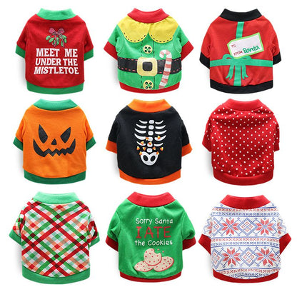 DROOLING DOG Pet Dog Cat Clothes Cotton T Shirt Red (dot) M