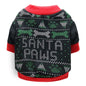 DROOLING DOG Pet Dog Cat Clothes Cotton T Shirt Black Red Edge (Christmas Bones)