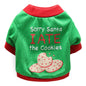 DROOLING DOG Pet Dog Cat Clothes Cotton T Shirt Green background with red edge (biscuit)
