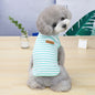 DADAGOU Dog Vest Cotton Striped Casual Pet Clothing 21 Casual Striped Vest-Green L
