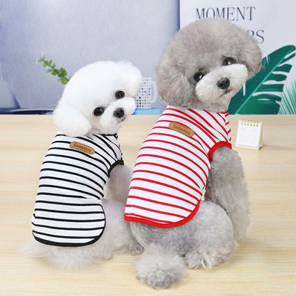 DADAGOU Dog Vest Cotton Striped Casual Pet Clothing 21 Casual Striped Vest-Blue