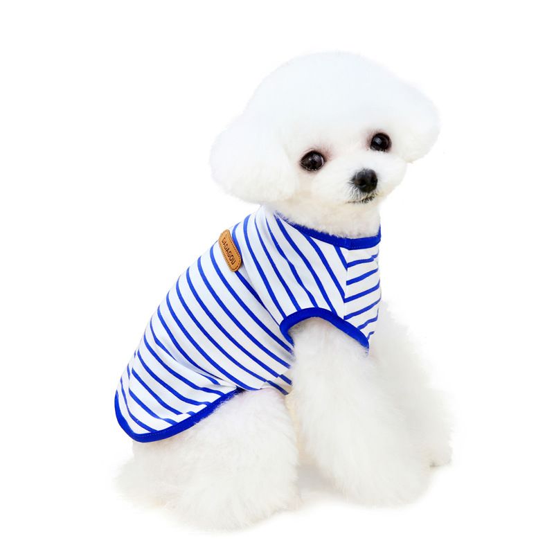 DADAGOU Dog Vest Cotton Striped Casual Pet Clothing 21 Casual Striped Vest-Blue