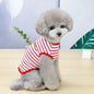 DADAGOU Dog Vest Cotton Striped Casual Pet Clothing 21 Casual Striped Vest-Red L