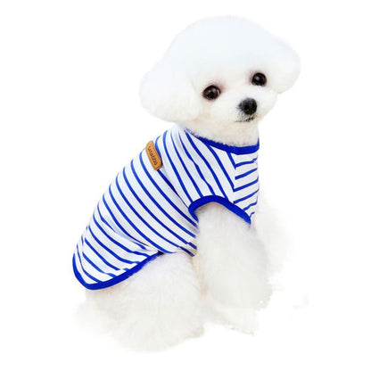 DADAGOU Dog Vest Cotton Striped Casual Pet Clothing 21 Casual Striped Vest-Black L