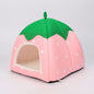 Strawberry Pet Nest Suede Small Dog Cat Bed Pink XL(48*48*48) is suitable for about 16 Jin