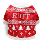 DROOLING DOG Pet Dog Cat Clothes Cotton T Shirt Red background and white border (Christmas tree) XL