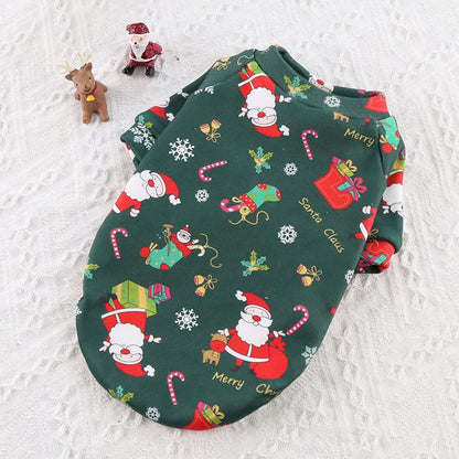Valley Dog Pet Clothes Fleece Two Legged Autumn Winter (Anhui hair) two legs composite velvet green bottom old man M (chest circumference 40 back length 30)