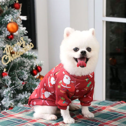 Valley Dog Pet Clothes Fleece Two Legged Autumn Winter (Anhui hair) two legs composite velvet green bottom old man M (chest circumference 40 back length 30)
