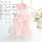 Accope Pet Dress Cotton Princess Style Summer Suspenders pink L