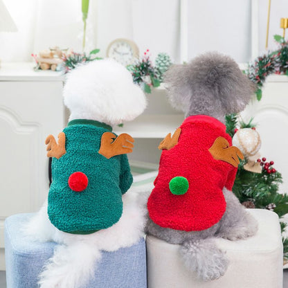 Dogbaby Dog Clothes Fleece Small Breed Christmas Tree 21 Christmas tree fleece-Red XXL