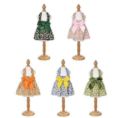 Leisure Darling Pet Dog Dress Cotton Princess Style Blue 10/S