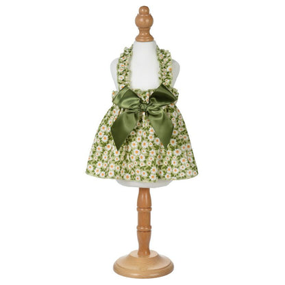Leisure Darling Pet Dog Dress Cotton Princess Style Green 8/XS