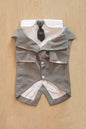 Pet Suit Dog Tuxedo Wedding little tail Polyester Light gray XL