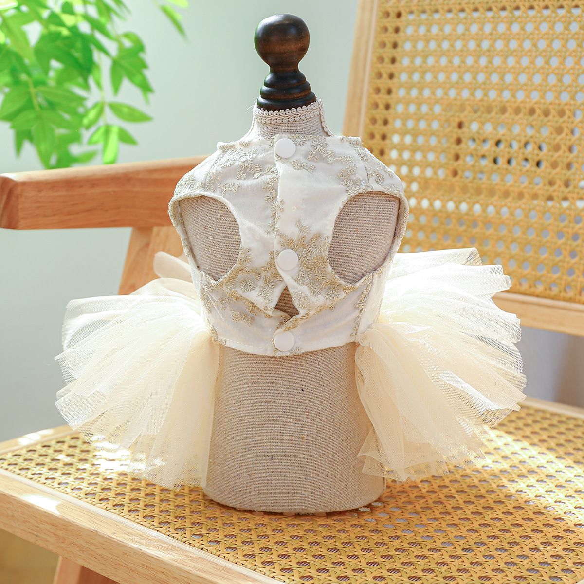 PETCIRCLE Pet Dog Cat Polyester Gauze Skirt Dress Starlight Wedding Dress XL-about 7.00 kg-9.00 kg