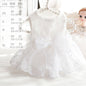 Accope Pet Dress Cotton Princess Style Summer White flowers XS