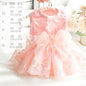 Accope Pet Dress Cotton Princess Style Summer Pink flowers XS