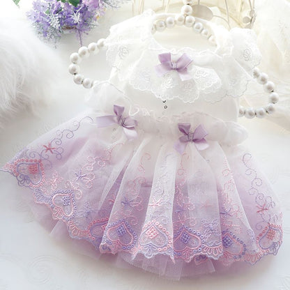 Accope Pet Dress Cotton Princess Style Summer Light pink M
