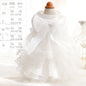 Accope Pet Dress Cotton Princess Style Summer Double-layer embroidery white beads XL