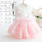 Accope Pet Dress Cotton Princess Style Summer Light pink XL