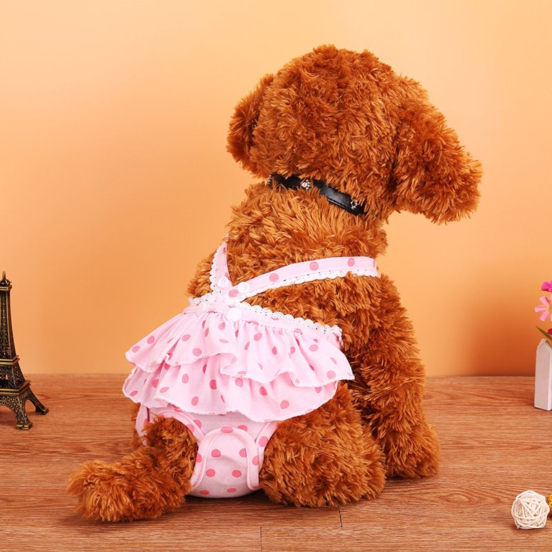 Pet Dog Menstrual Pants Cotton Pink S