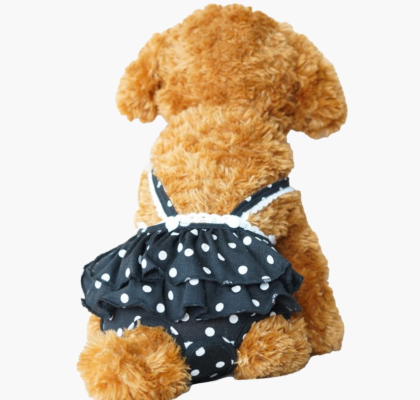 Pet Dog Menstrual Pants Cotton Pink S Black L
