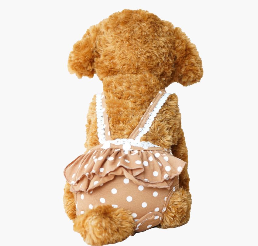 Pet Dog Menstrual Pants Cotton Pink S Brown