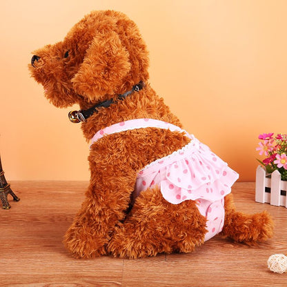 Pet Dog Menstrual Pants Cotton Pink S Brown L