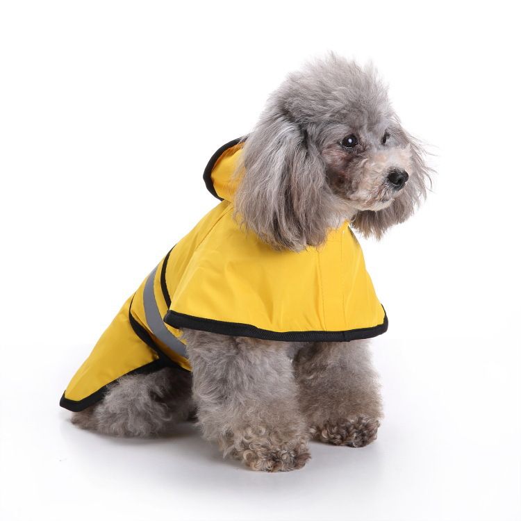 BJAYPET Dog Raincoat Polyester Reflective Small Pet... Yellow L