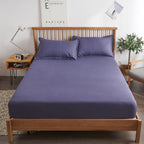 Pure Cotton Mattress Cover Non Slip Bed Sheet Smoky purple 150*190cm thin mattress