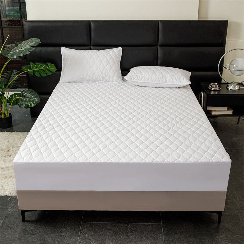 Waterproof Quilted Fitted Sheet Solid Color Toddler Dark gray 1.8*2.2m single fitted sheet