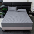 Waterproof Quilted Fitted Sheet Solid Color Toddler Dark gray 2.0*2.2m single fitted sheet