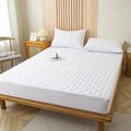 Waterproof Quilted Fitted Sheet Solid Color Toddler Pearlescent white-large plaid 1.5*2m single fitted sheet