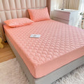 Waterproof Quilted Fitted Sheet Solid Color Toddler Noble jade 0.9*2m single fitted sheet