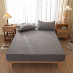 Waterproof Quilted Fitted Sheet Solid Color Toddler Phoenix gray 1.8*2.2m single fitted sheet
