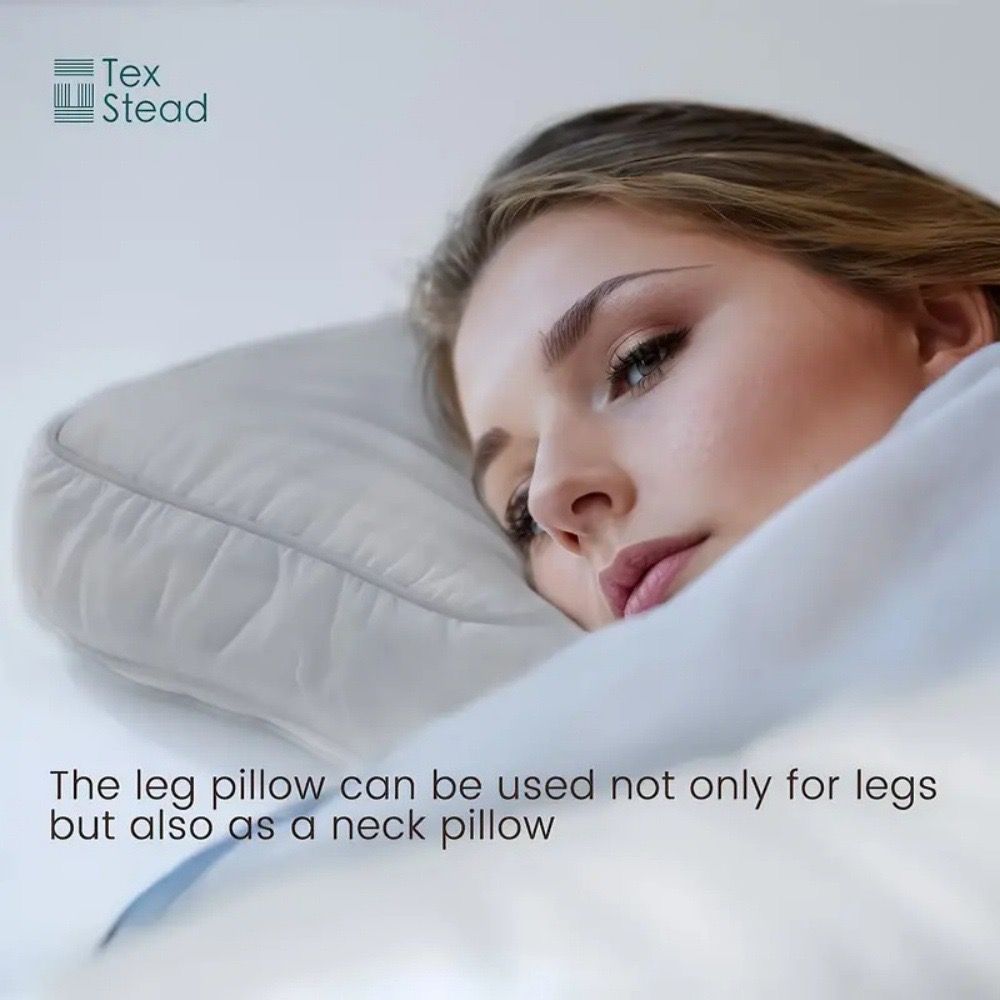 Sleeping Knee Pillow with Adjustable Strap – Contoured Leg Pillow for Side Sleepers, Pregnant Women, and Neck Support, Breathable Fabric Cover with Shredded Memory Foam Fill, White and Light Gray Options (White)