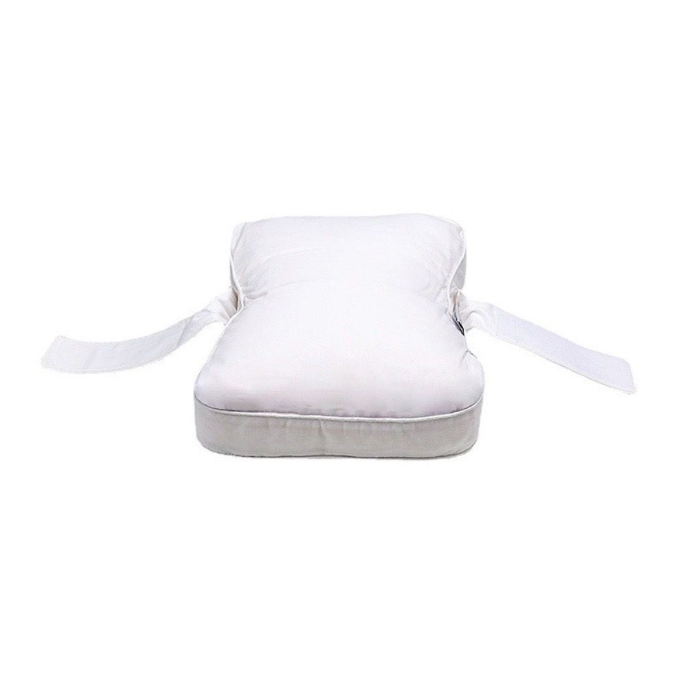 Sleeping Knee Pillow with Adjustable Strap – Contoured Leg Pillow for Side Sleepers, Pregnant Women, and Neck Support, Breathable Fabric Cover with Shredded Memory Foam Fill, White and Light Gray Options (White)